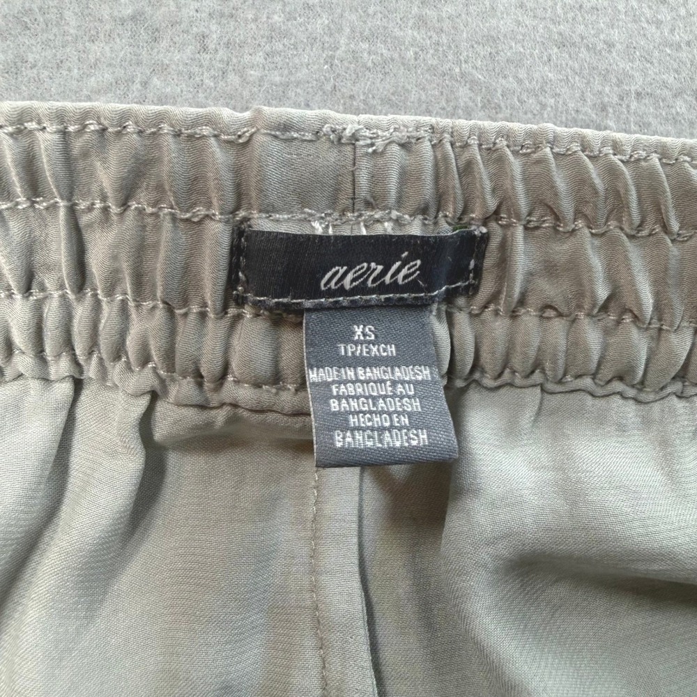 Aerie Gray Lounge Pants XS Satin Side Stripe Jogger Sporty Minimalist Chic - Picture 5 of 11